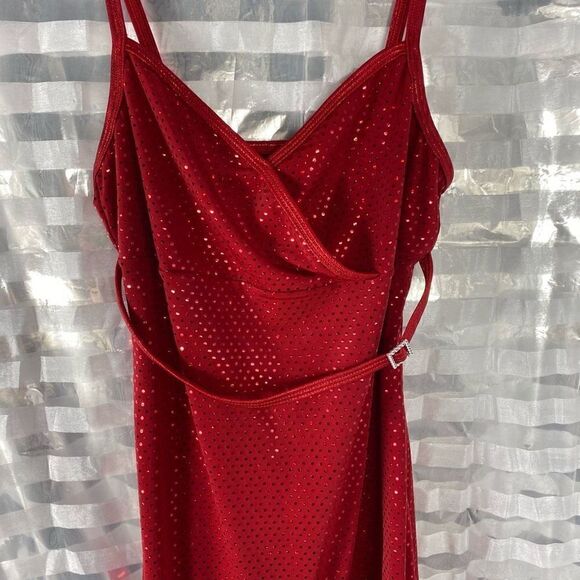 Curtain Call Costumes Red Sequin/Fringe Dancewear - Picture 2 of 5